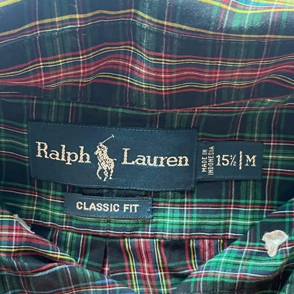Retro vtg y2k‎ Polo Ralph Lauren classic fit men's button plaid  oxford colorful - Picture 4 of 11